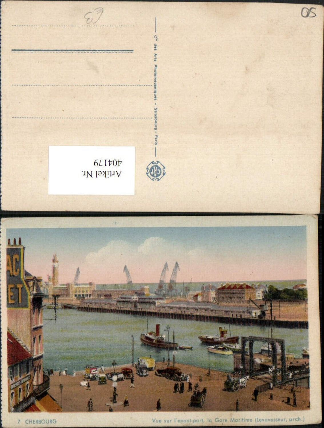 404179,Basse-Normandie Manche Cherbourg Vue sur l'avant-port la Gare Maritime Hafen
