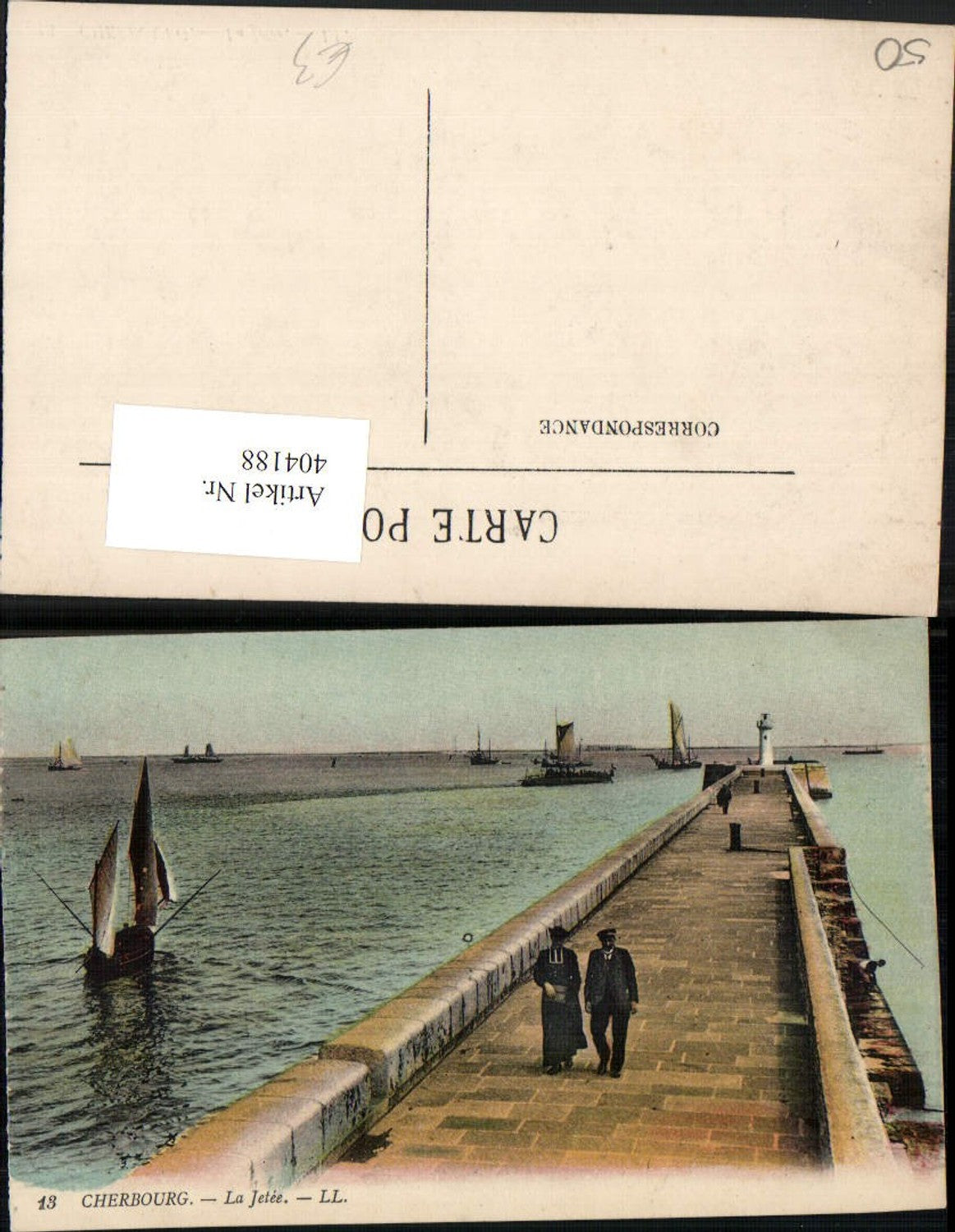 404188,Basse-Normandie Manche Cherbourg La Jetee Mole Leuchtturm Segelboote