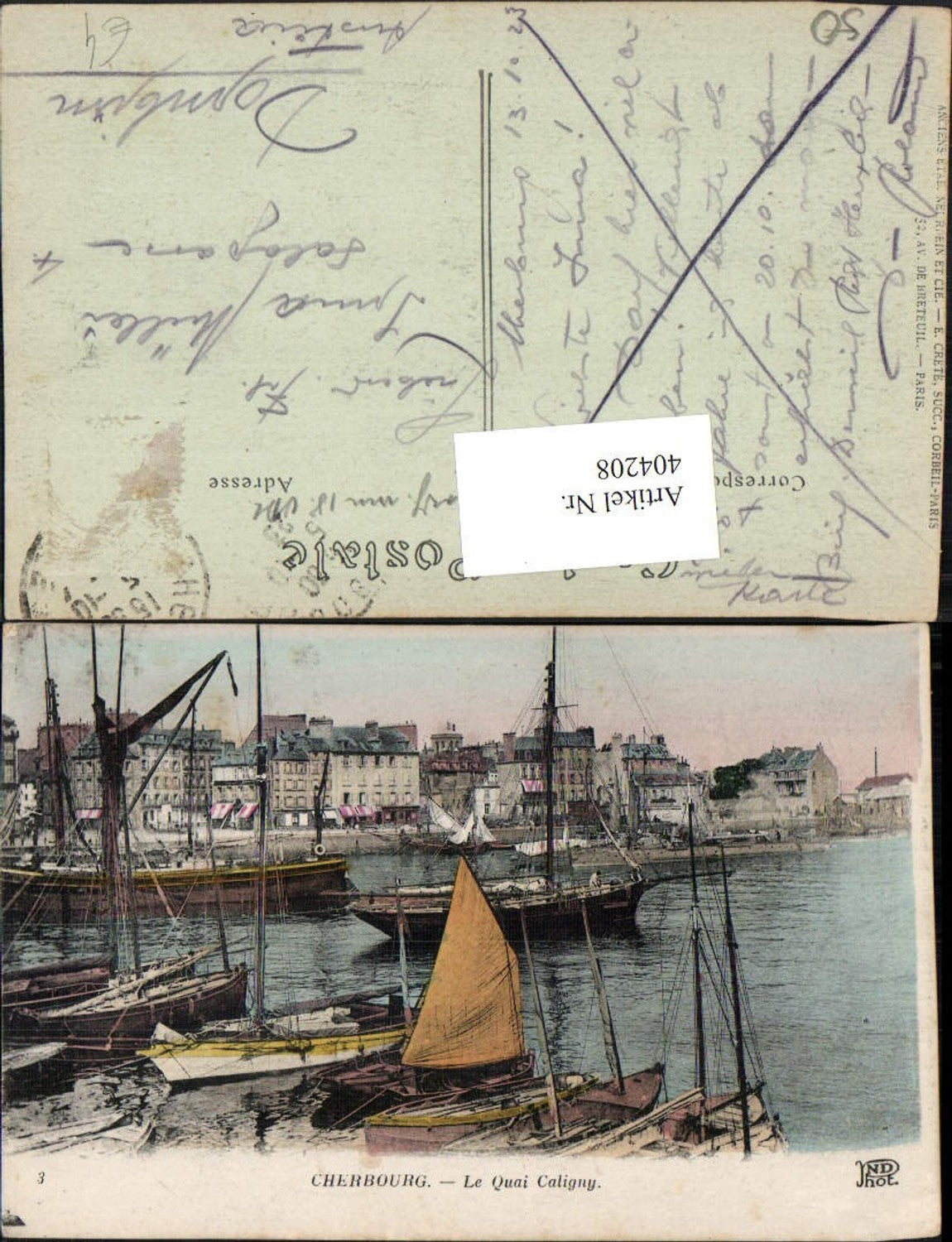 404208,Basse-Normandie Manche Cherbourg Le Quai Caligny Hafen Segelboote
