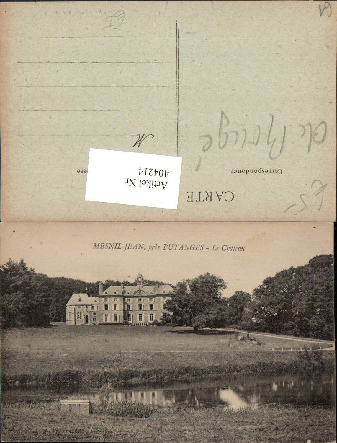 404214,Basse-Normandie Orne Mesnil-Jean pres Putanges Chateau Schloss