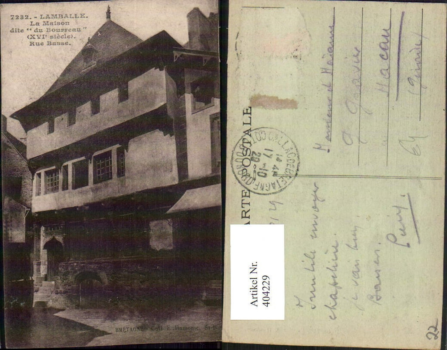 404229,Bretagne Cote-Amor Lamballe La Maison dite du Bourreau Haus