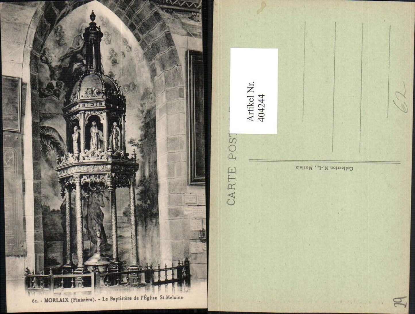 404244,Bretagne Finistere Morlaix La Baptistere de l'Eglise St-Melaine Taufkapelle