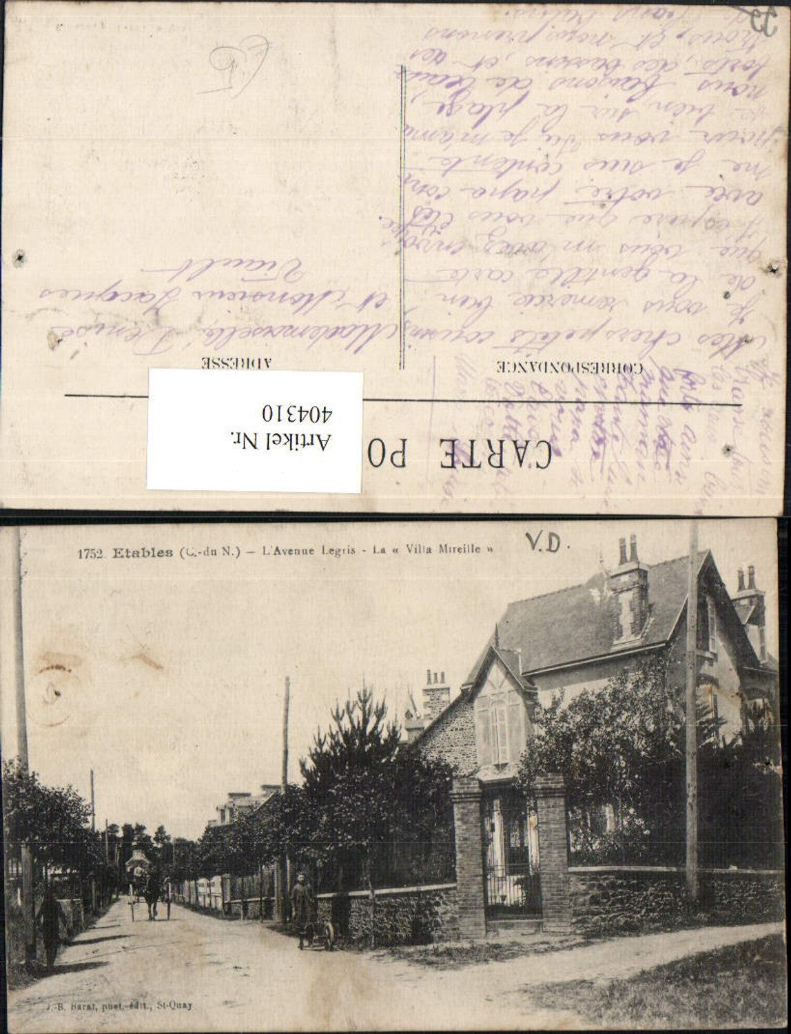 404310,Bretagne Cote-Amor Etables L'Avenue Legris La Villa Mireille
