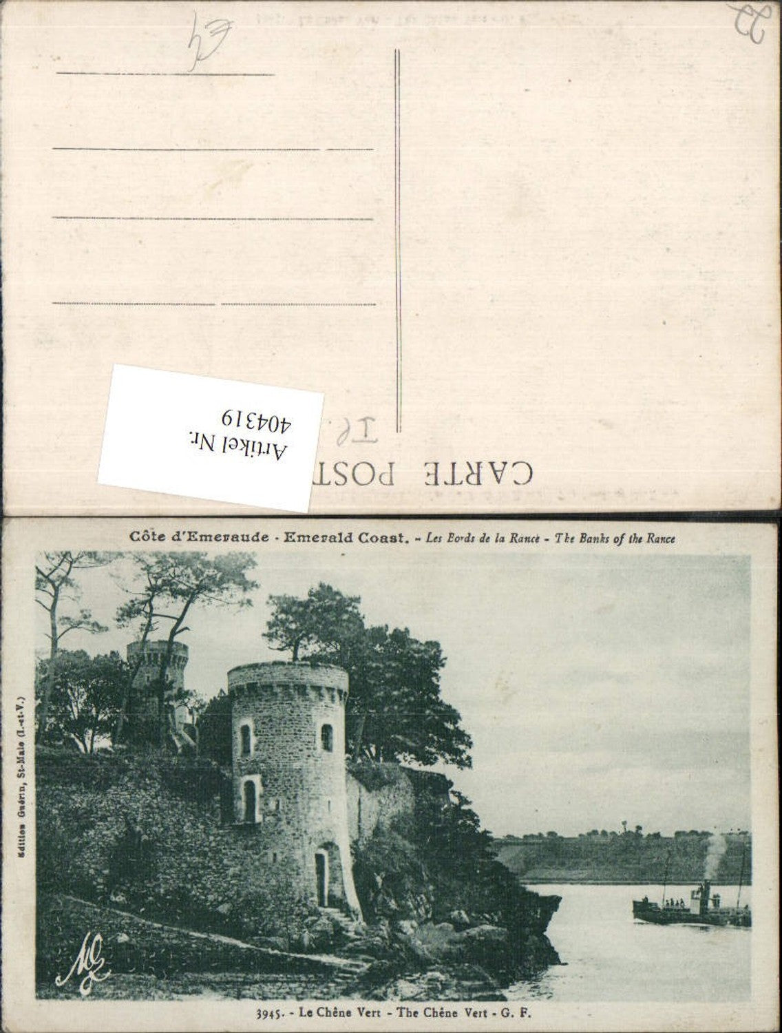 404319,Bretagne Cote-Amor Emerald Coast Bords de la Rance Chene Vert Burg