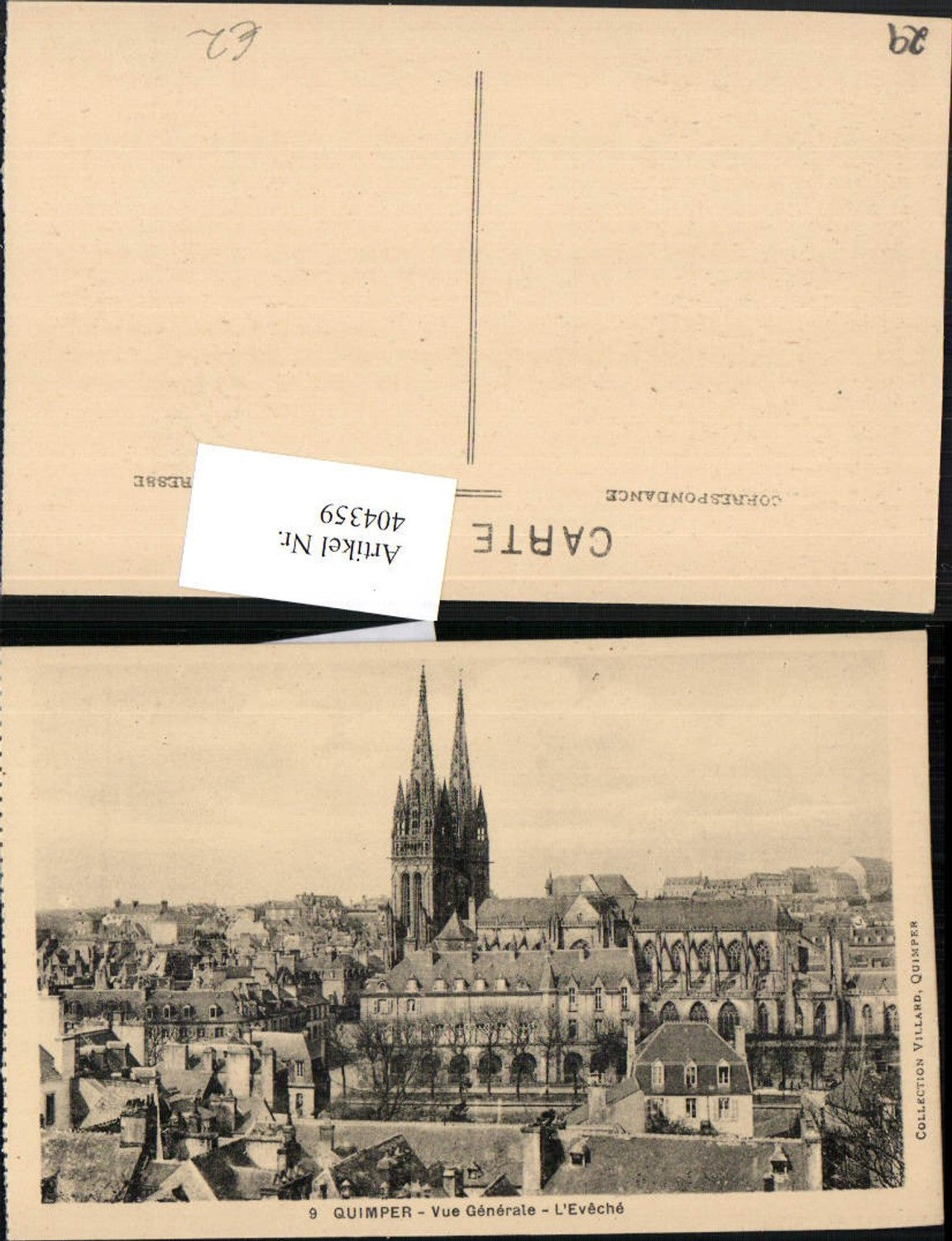 404359,Bretagne Finistere Quimper Vue Generale L'Eveche Totale Kirche