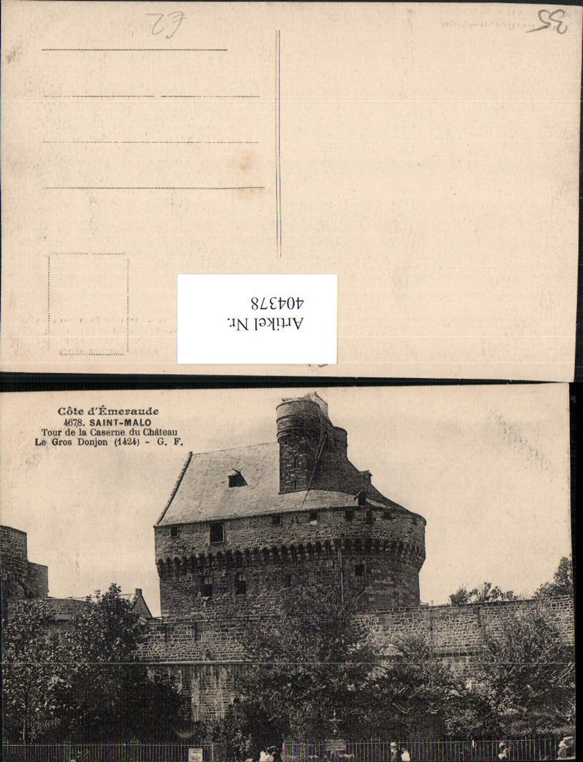 404378,Brittany Ille-et-Vilaine Saint-Malo Tour de la Caserne du Chateau Gros Donjon tower