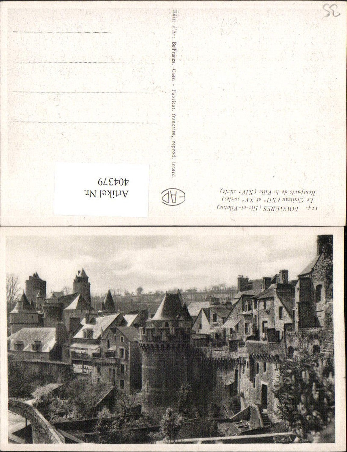 404379,Bretagne Ille-et-Vilaine Fougeres Le Chateau Remparts de la Ville Schloss