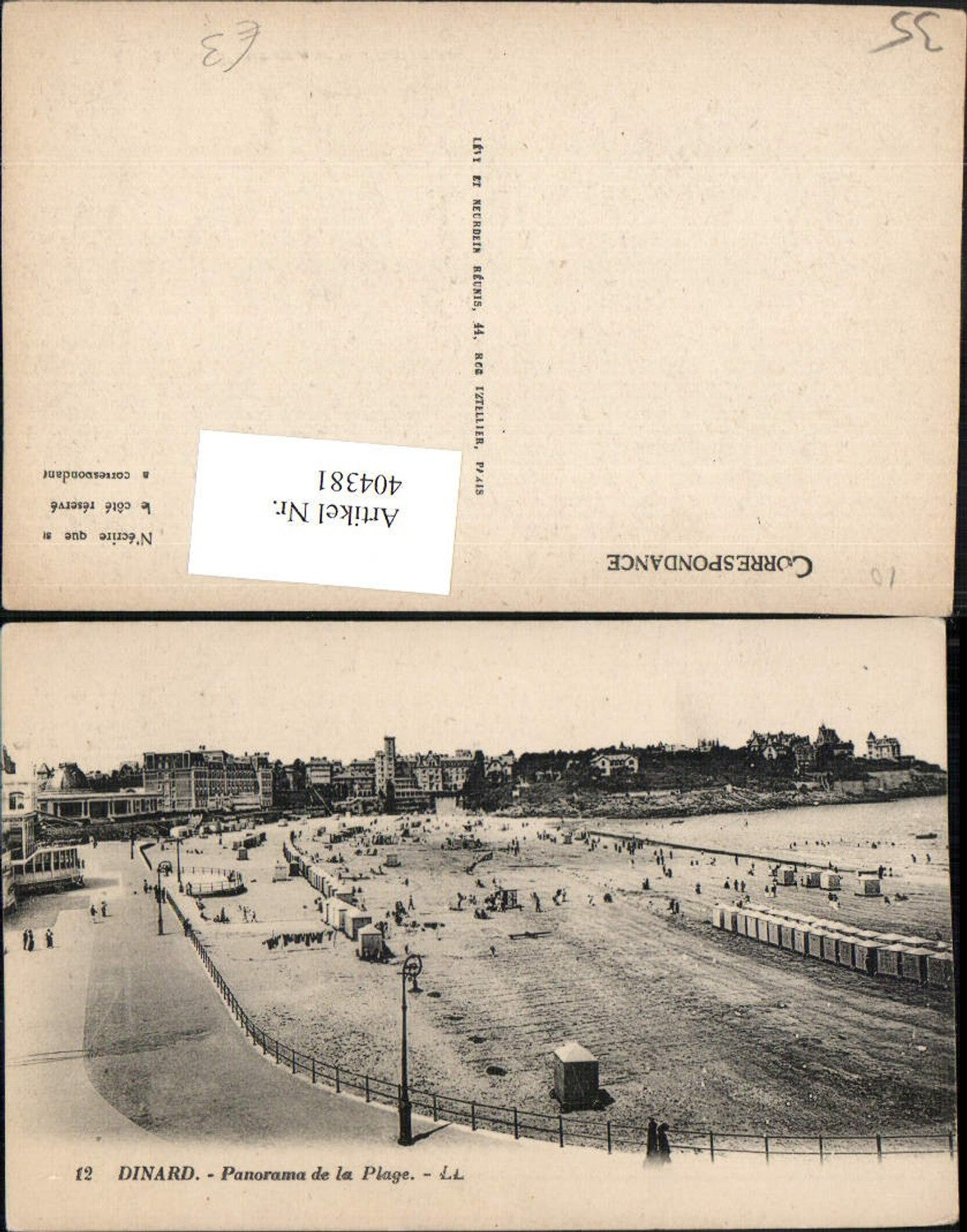 404381,Bretagne Ille-et-Vilaine Dinard Panorama de la Plage Strand Strandleben