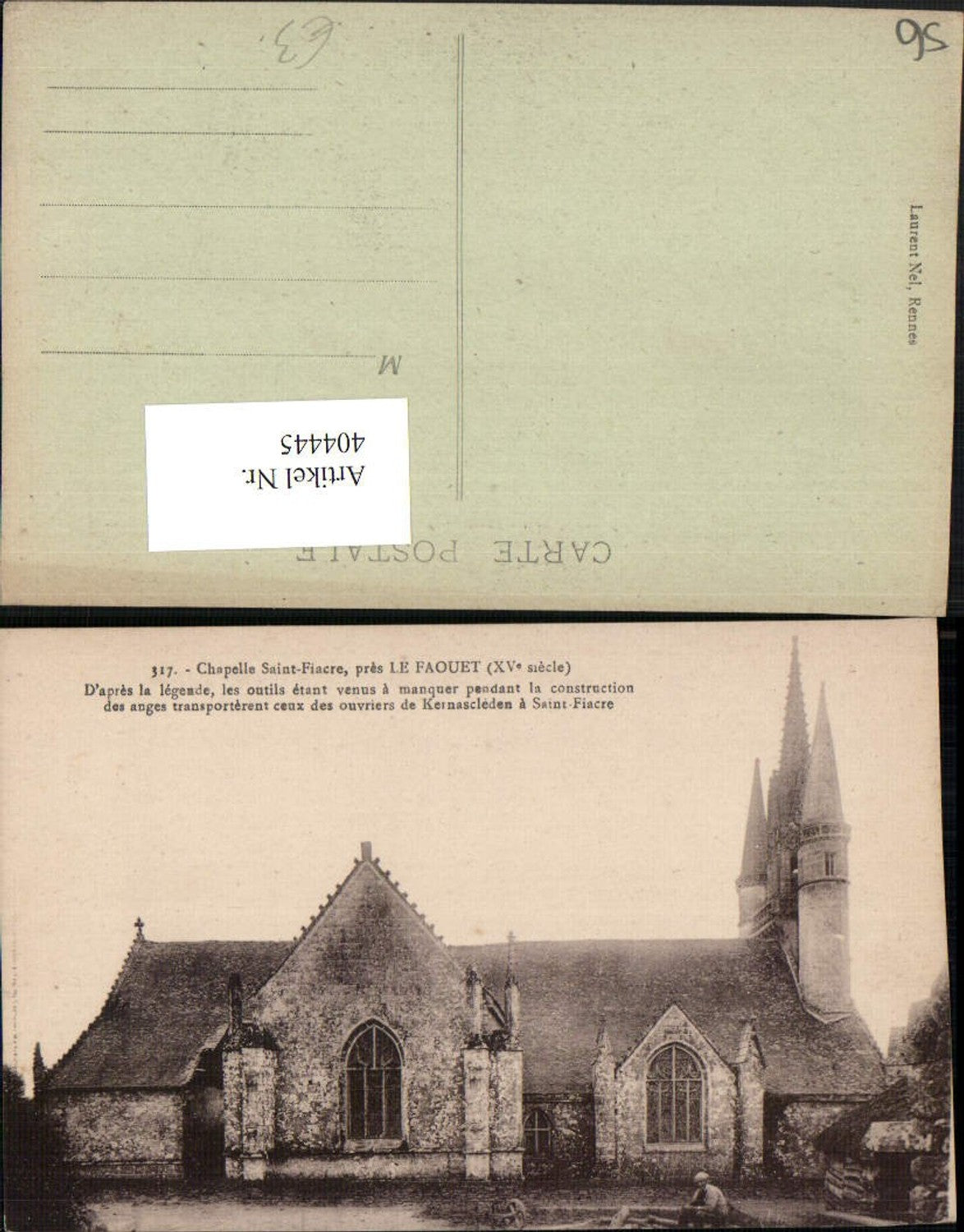 404445,Bretagne Morbihan Le Faouet Chapelle Saint-Fiacre Kirche Kapelle