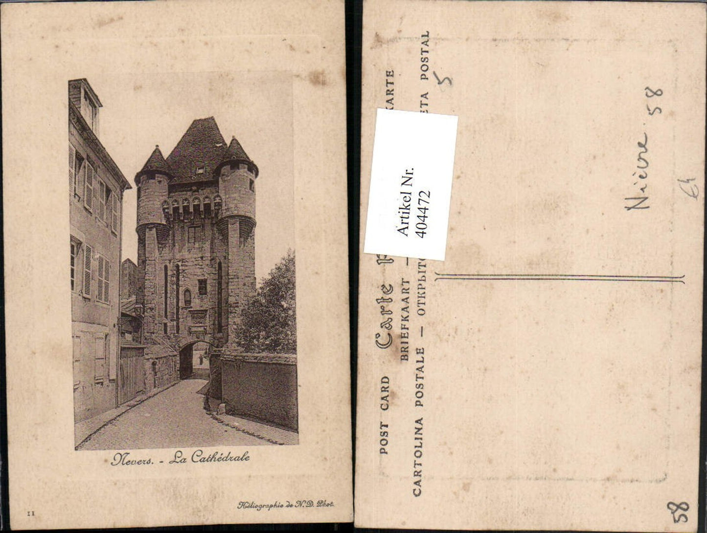 404472,Burgund Nievre Nevers La Cathedrale Turm Tor