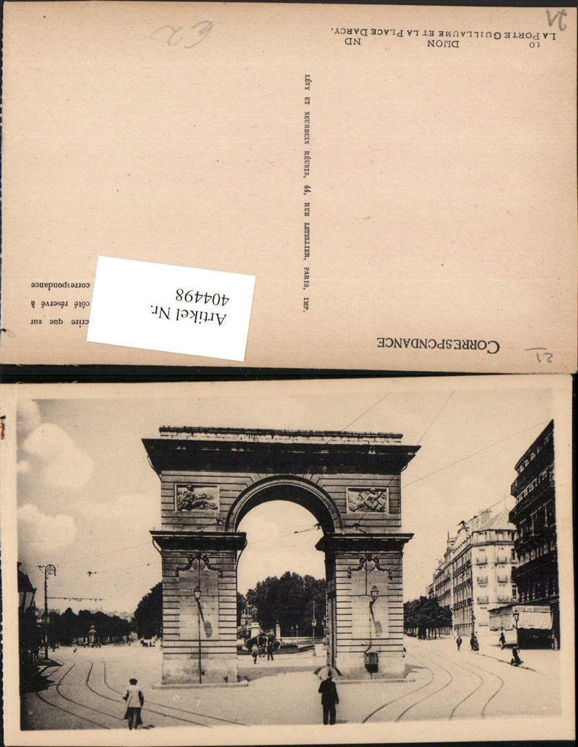 404498,Burgund Cote-Or Dijon La Porte Guillaume et la Plage Darcy Torbogen