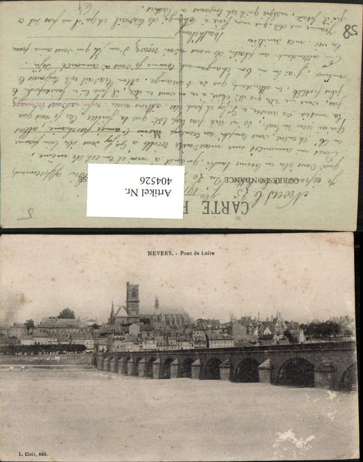 404526,Burgund Nievre Nevers Pont du Loire Teilansicht Brücke