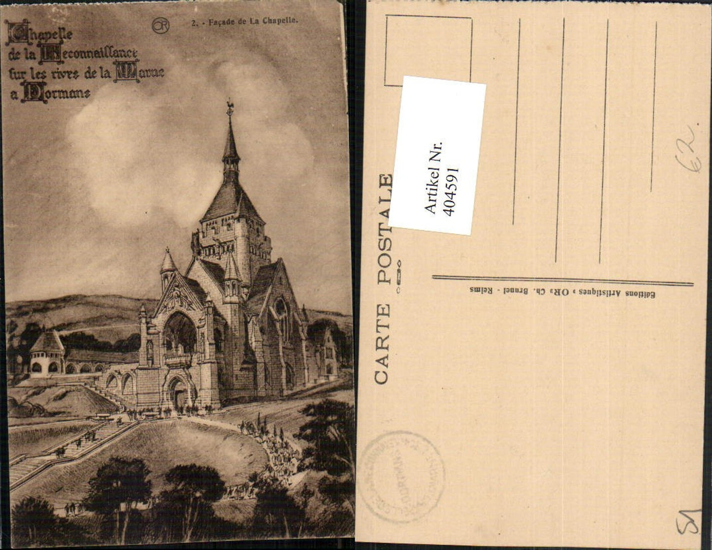 404591,Künstler AK Champagne-Ardenne Marne Chapelle sur les rives de la Marne a Normans