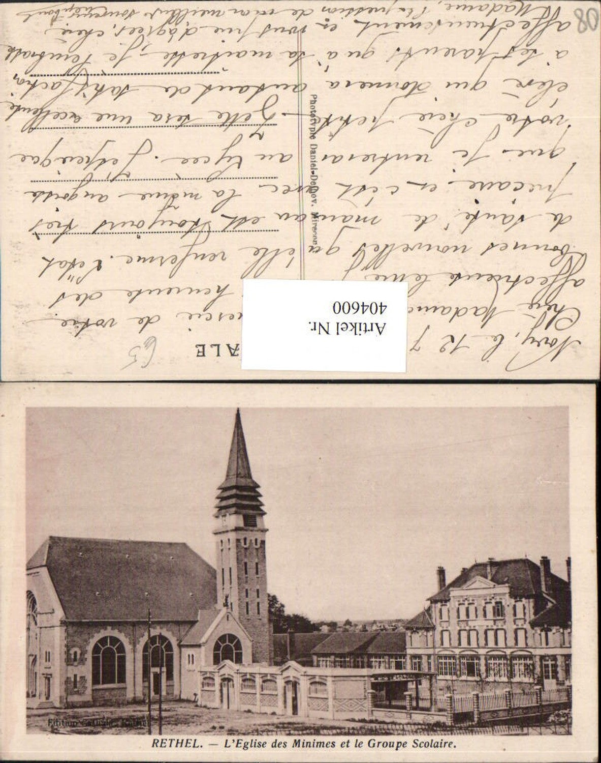 404600,Champagne-Ardenne Ardennes Rethel L'Eglise des Minimes et le Groupe Scolaire Kirche