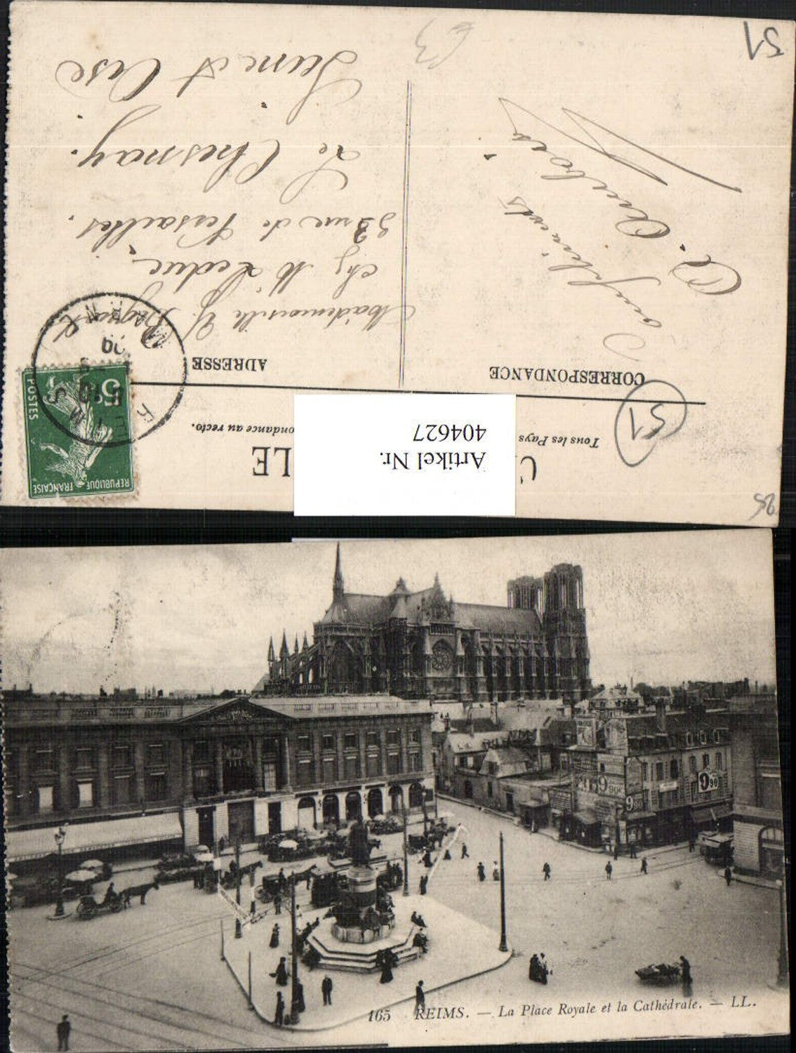 404627,Champagne-Ardenne Marne Reims Place Royal et la Cathedrale Kirche