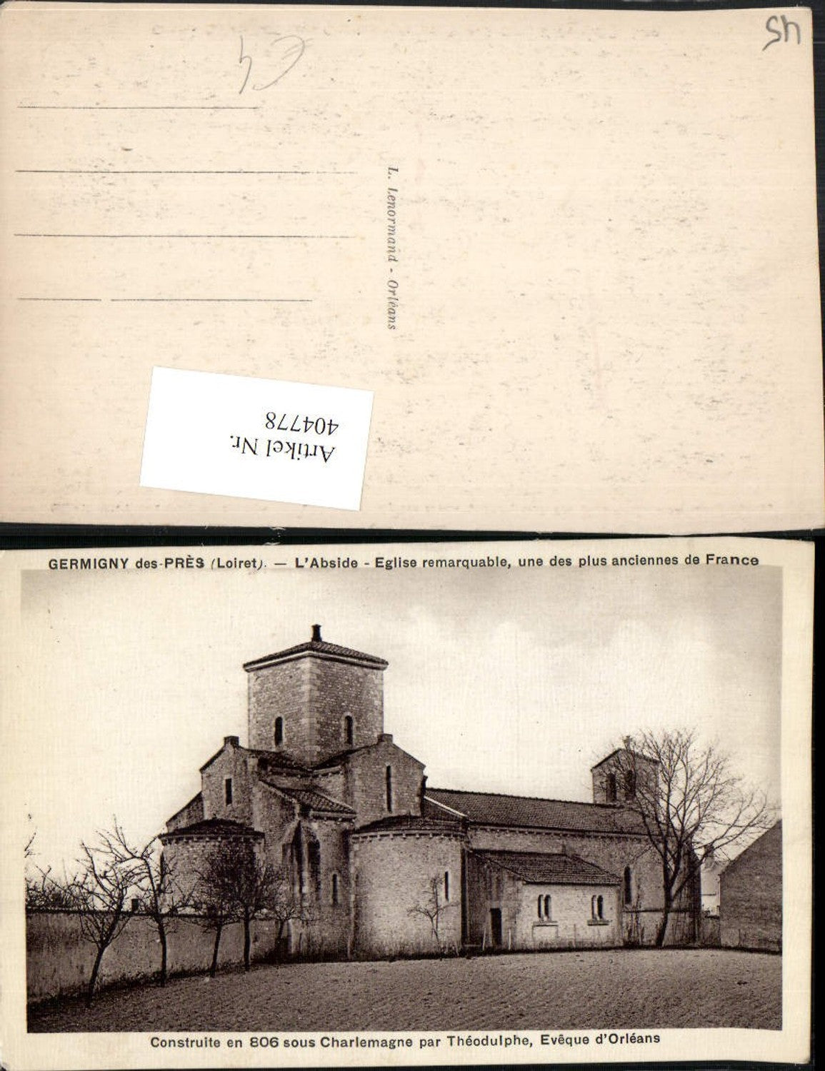 404778,Centre Loiret Germigny-des-Pres Eglise Kirche