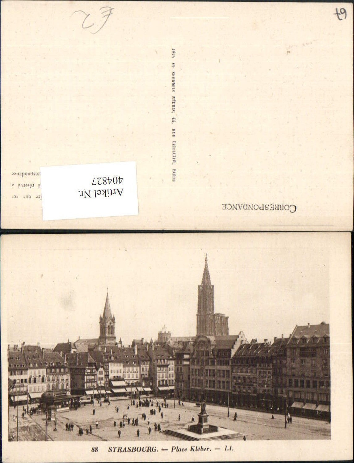 404827,Elsass Bas-Rhin Strasbourg Straßburg Place Kleber Platz Kirchen