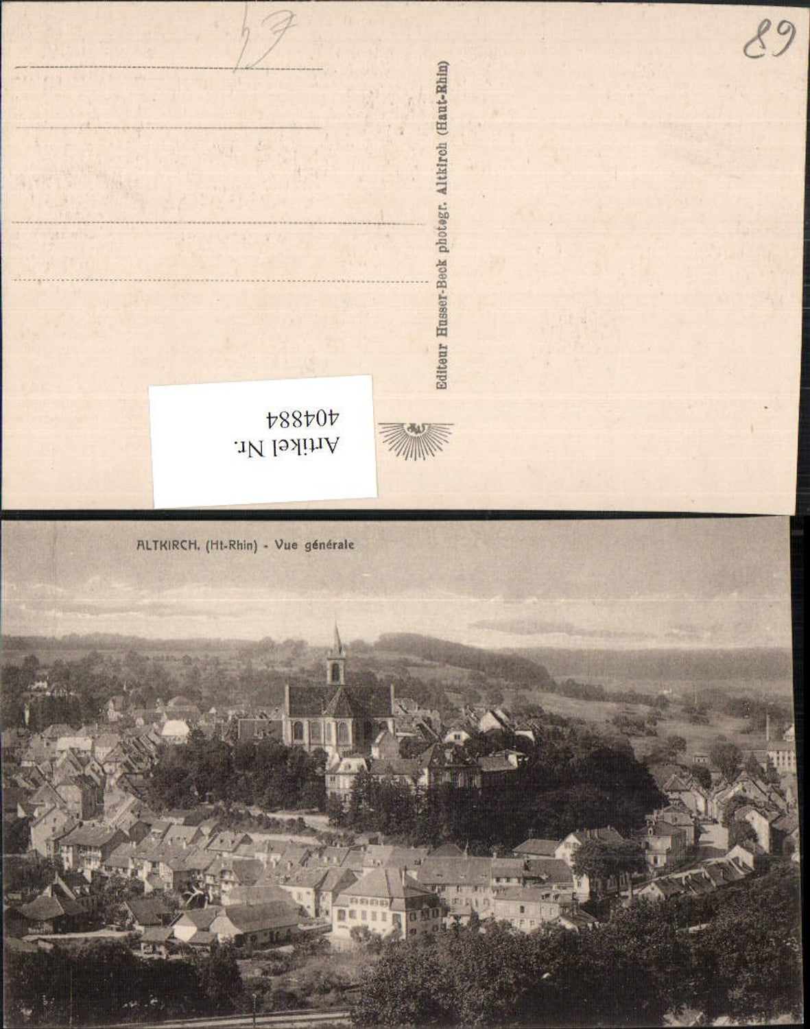 404884,Elsass Haut-Rhin Altkirch Vue generale Totale