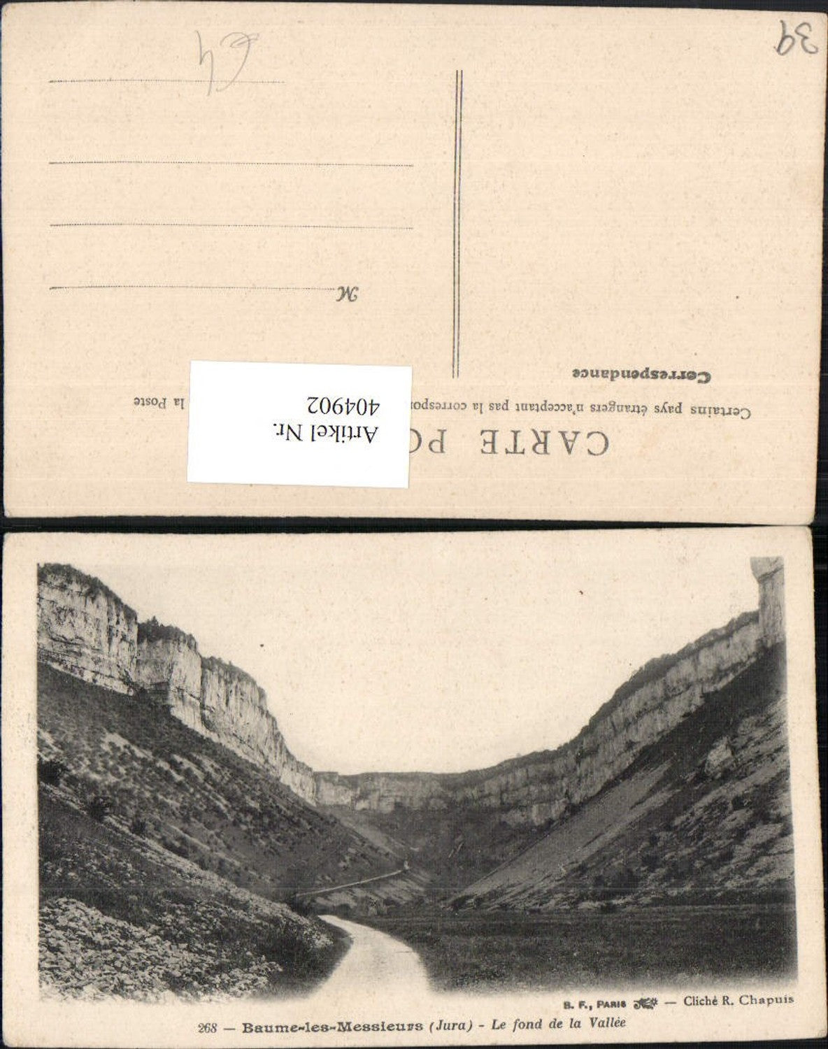 404902,Franche-Comte Jura Baume-les-Messieurs Le fond de la Vallee Landschaft