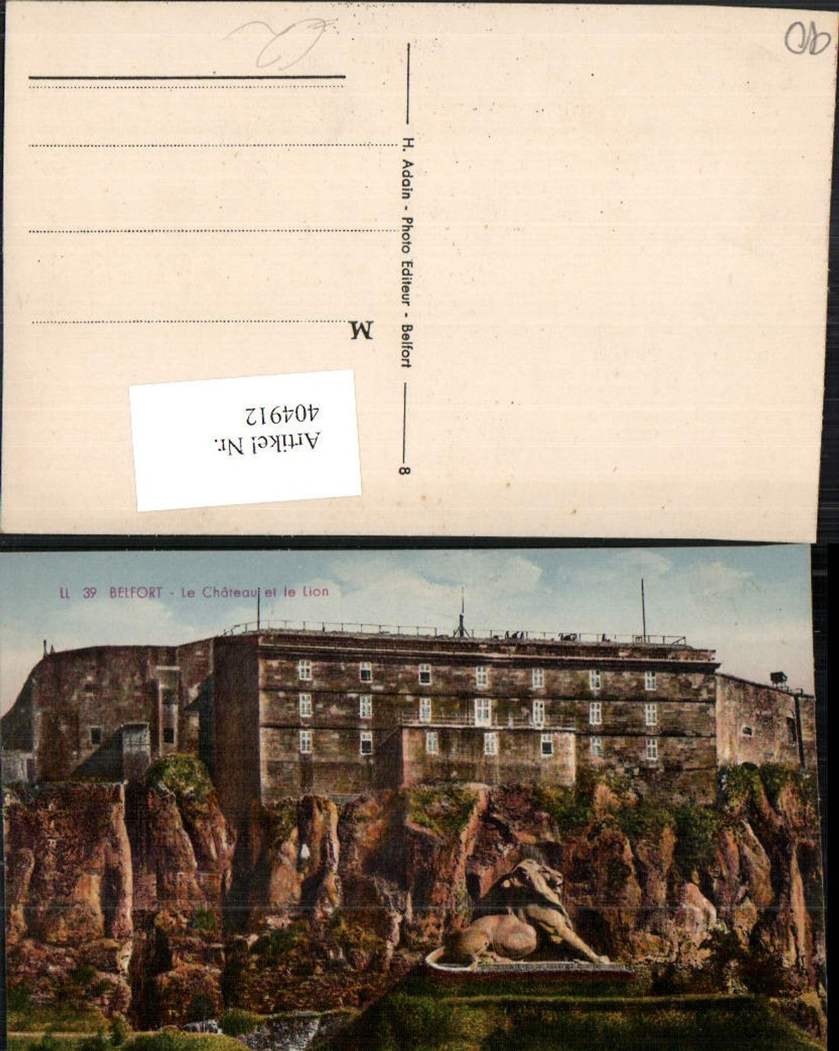 404912,Franche-Comte Territoire-de-Belfort Belfort Le Chateau et le Lion Schloss Löwe