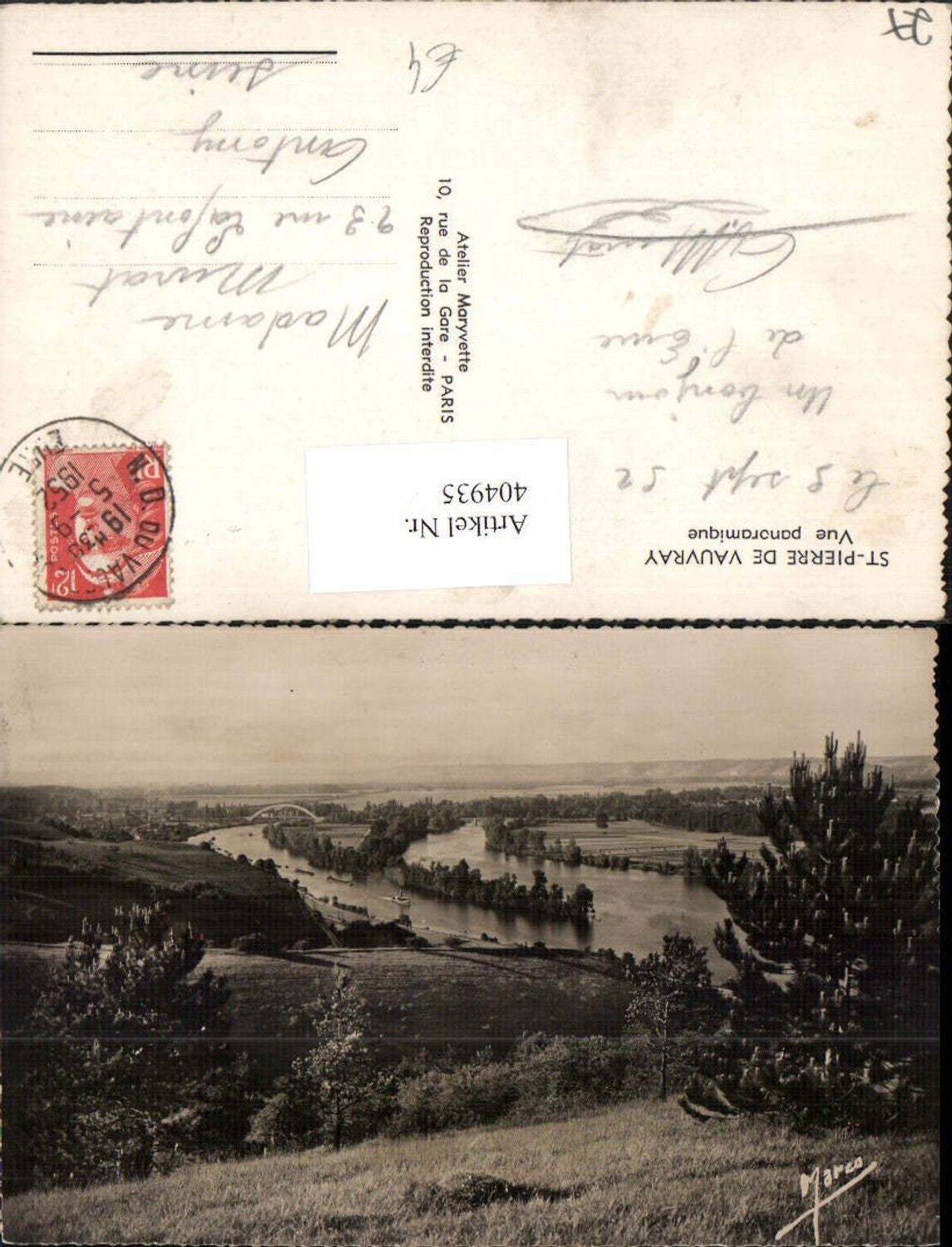 404935,Haute-Normandie Eure St-Pierre de Vauvray Vue panoramique Flüsse