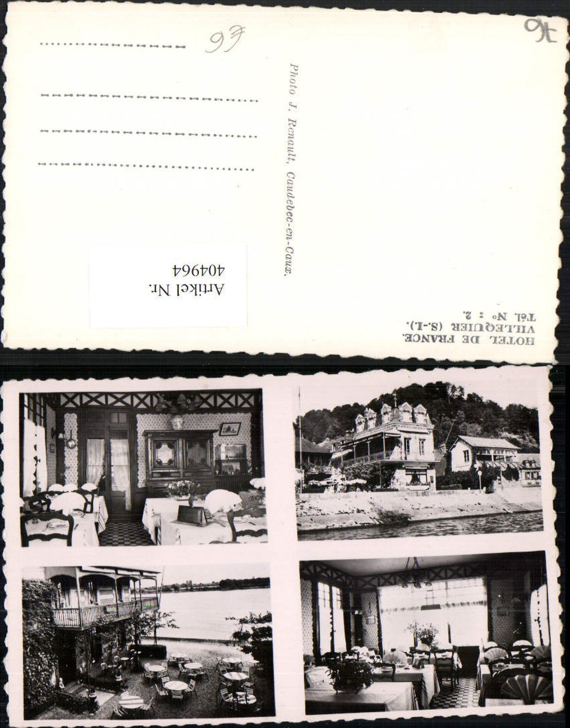 404964,Haute-Normandie Seine-Maritime Villequier Hotel de France Mehrbildkarte