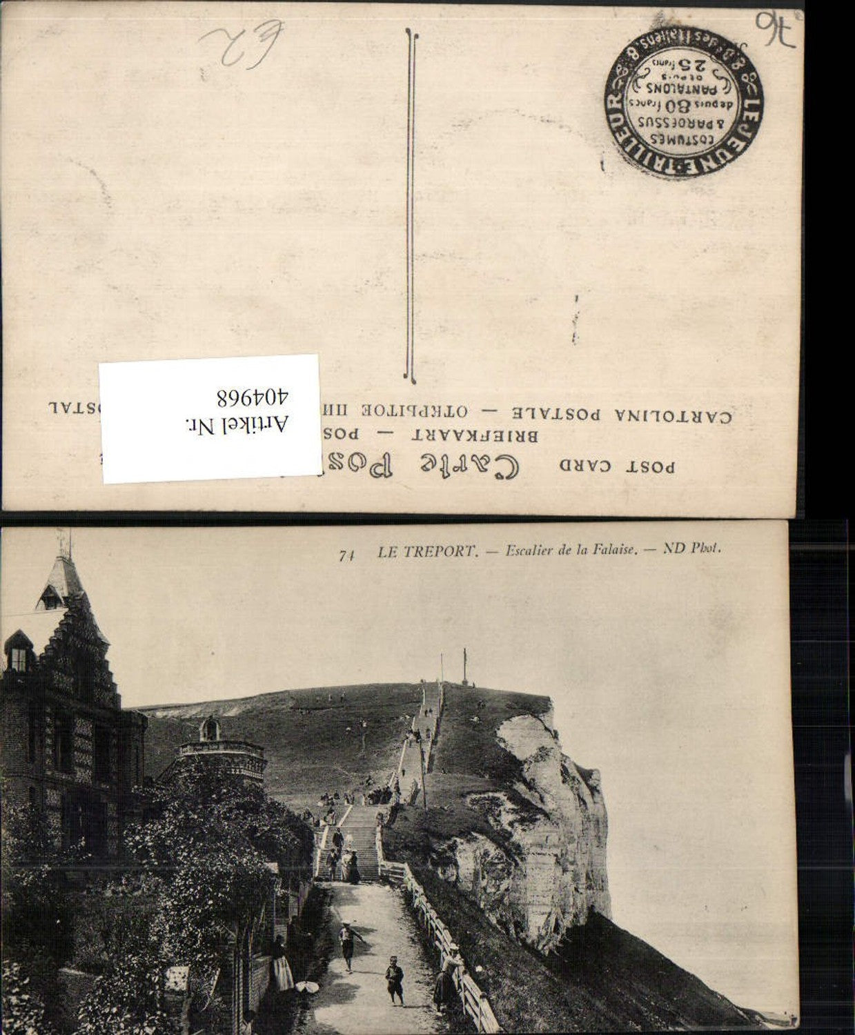 404968,Haute-Normandie Seine-Maritime Le Treport Escalier de la Falaise Klippe Stiegen