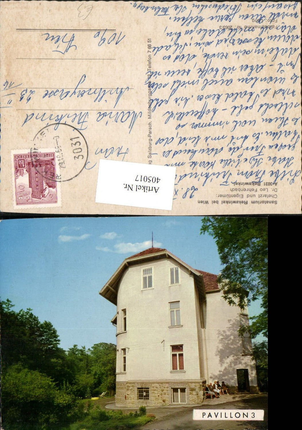 405017,Rekawinkel Sanatorium Pavillon 3