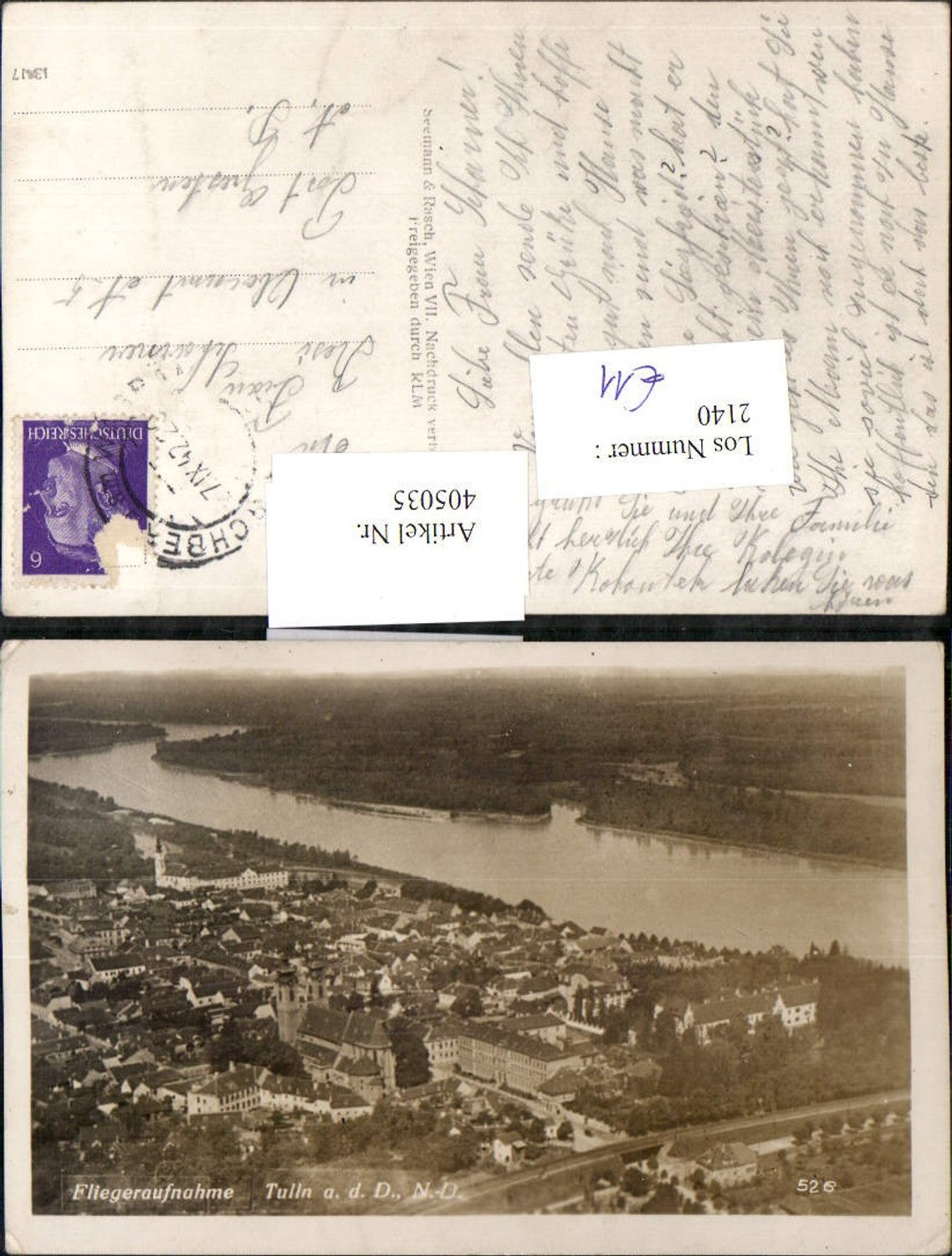 405035,Tulln an d. Donau Totale Fliegeraufnahme