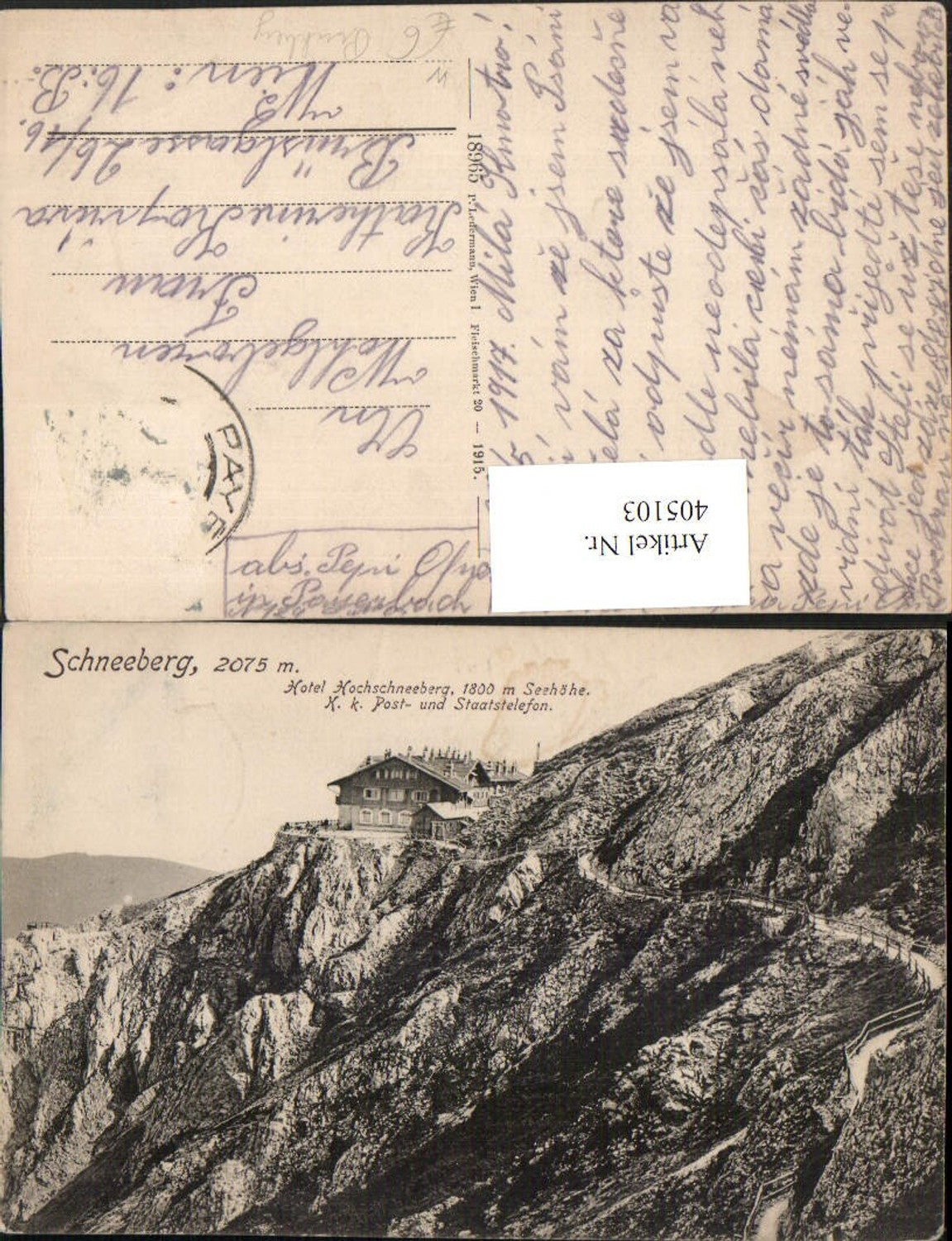 405103,Schneeberg Hotel Hochschneeberg b. Puchberg