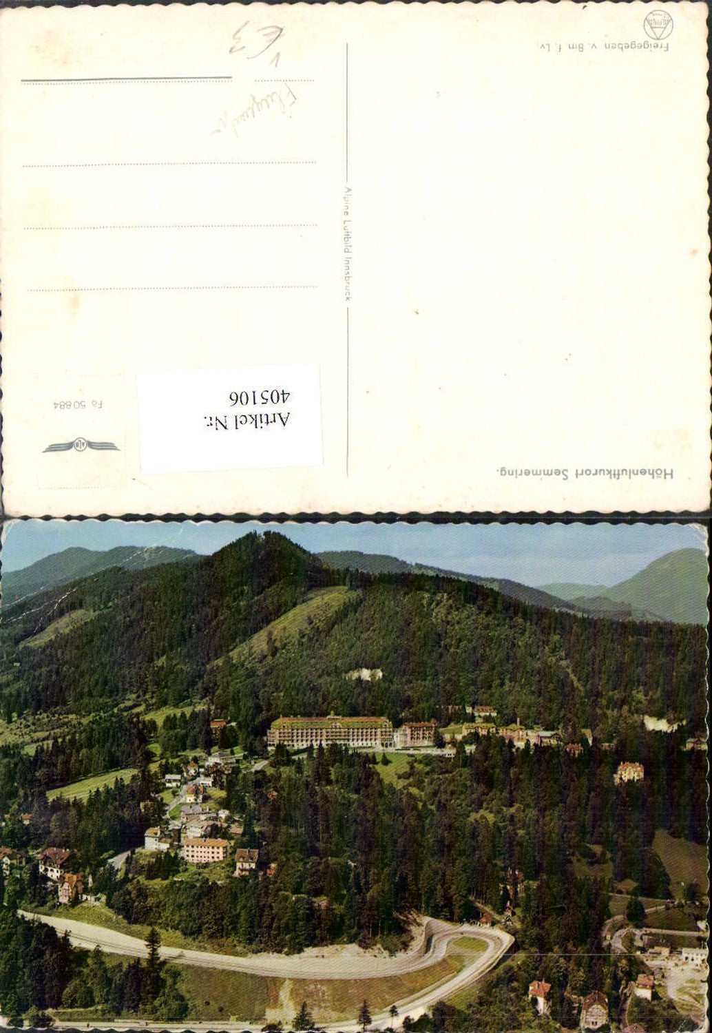 405106,Semmering Totale pub Alpine Luftbild 50884