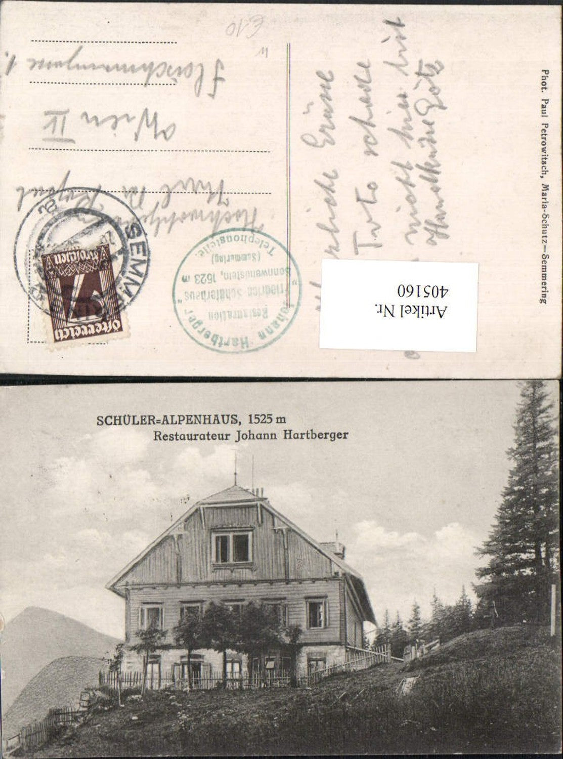 405160,Schüler-Alpenhaus Berghütte b. Semmering