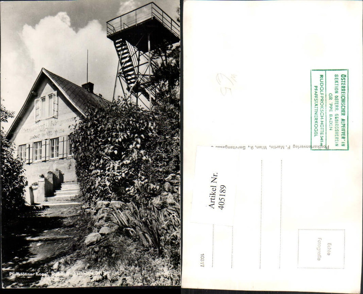 405189,Pfaffstättner Kogel b. Pfaffstätten Rudolf Proksch-Hütte Aussichtsturm
