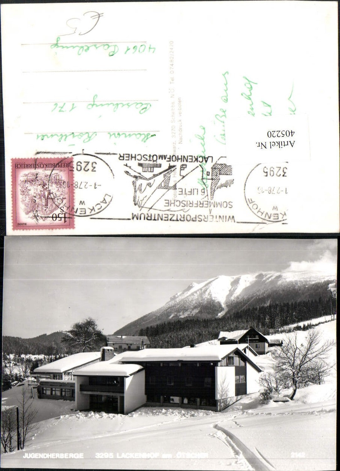 405220,Lackenhof am Ötscher Jugendherberge Bergkulisse Winterbild