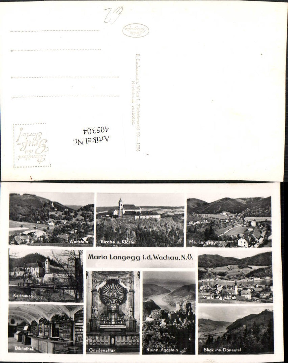 405304,Maria Langegg in d. Wachau Totale Aggsbach Aggstein Bibliothek Mehrbildkarte
