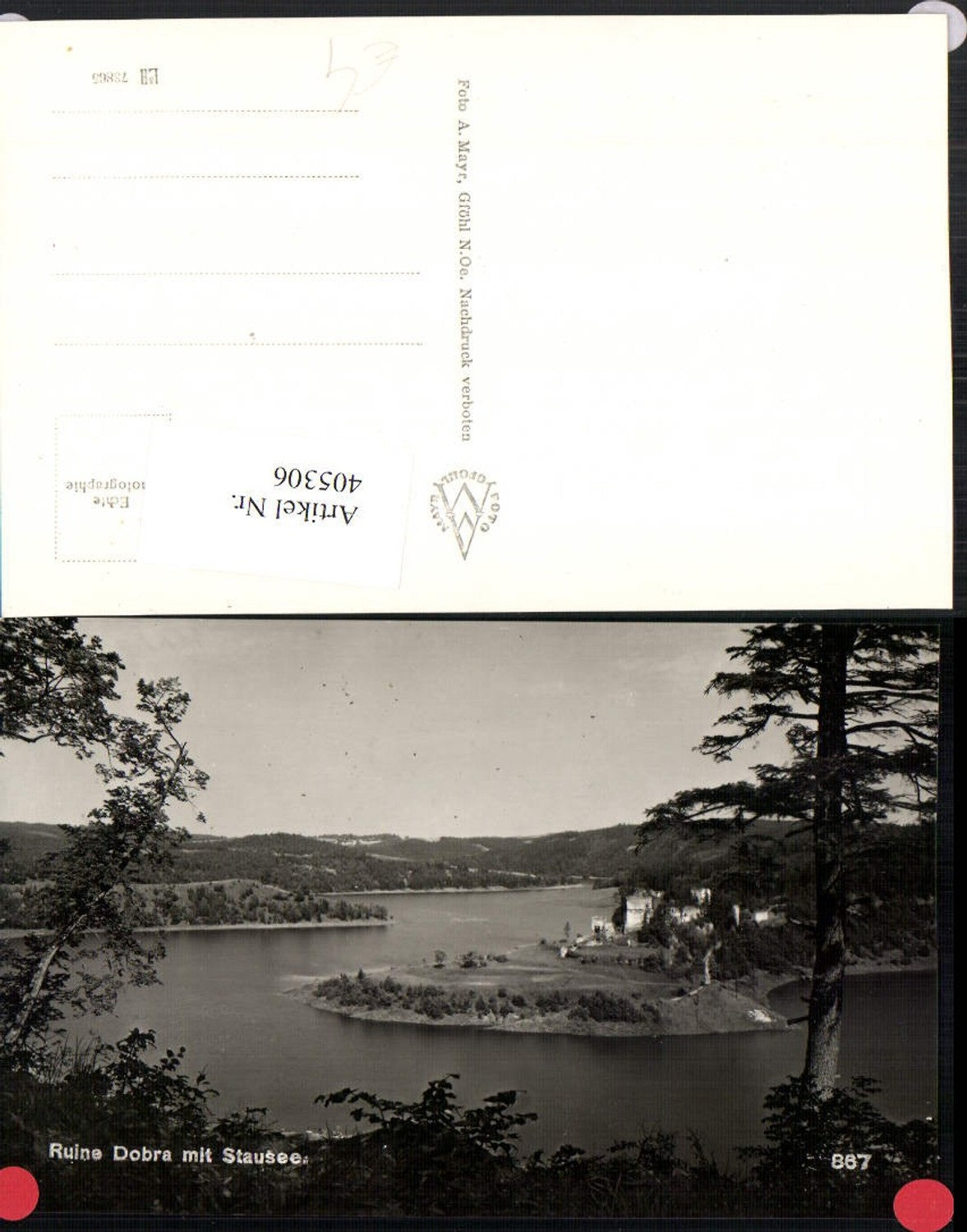 405306,Ruine Dobra m. Stausee See