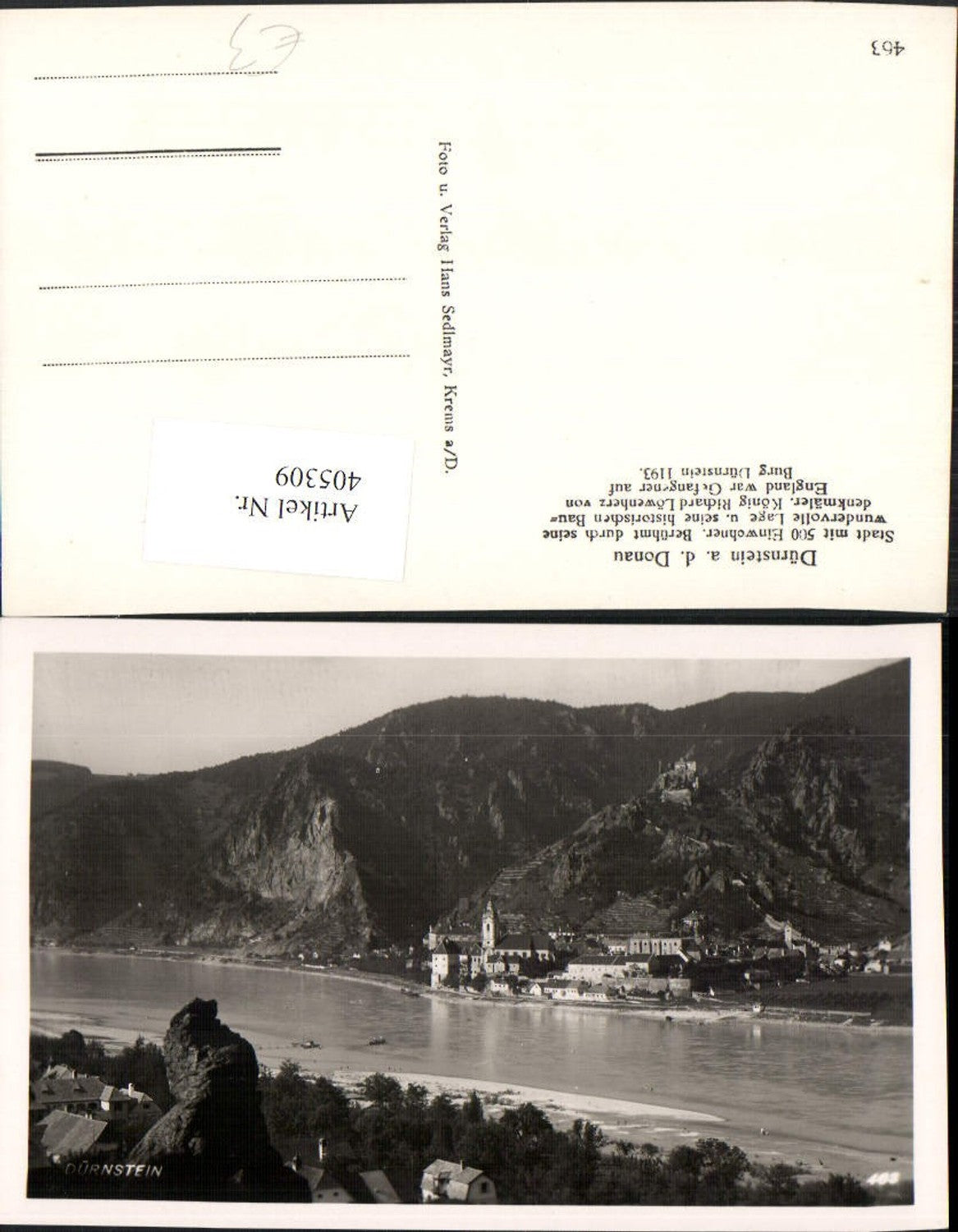 405309,Dürnstein an d. Donau Totale m. Ruine