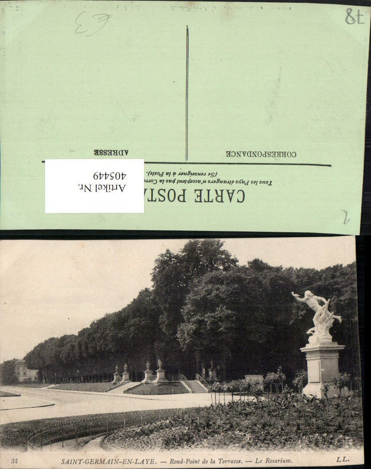 405449,Ile-de-France Yvelines Saint-Germain-en-Laye Rond-Point de la Terrasse Le Rosarium Statue