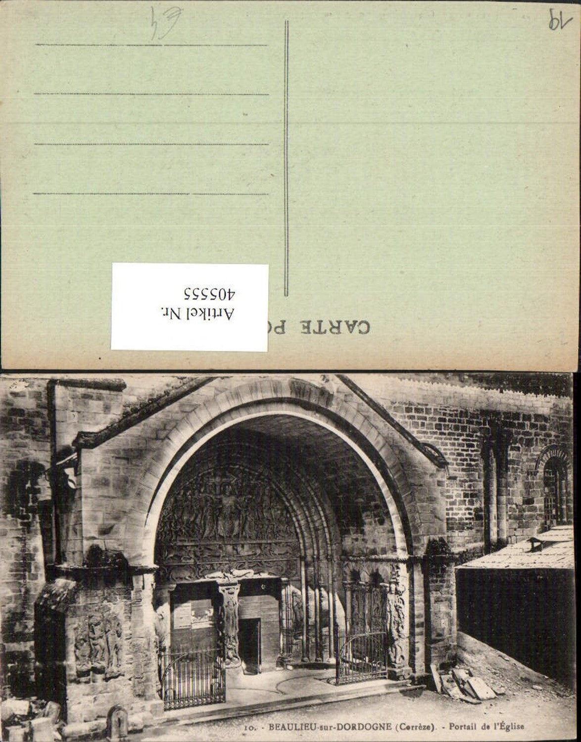 405555,Limousin Correze Beaulieu-sur-Dordogne Portail de l'Eglise Kirche Portal
