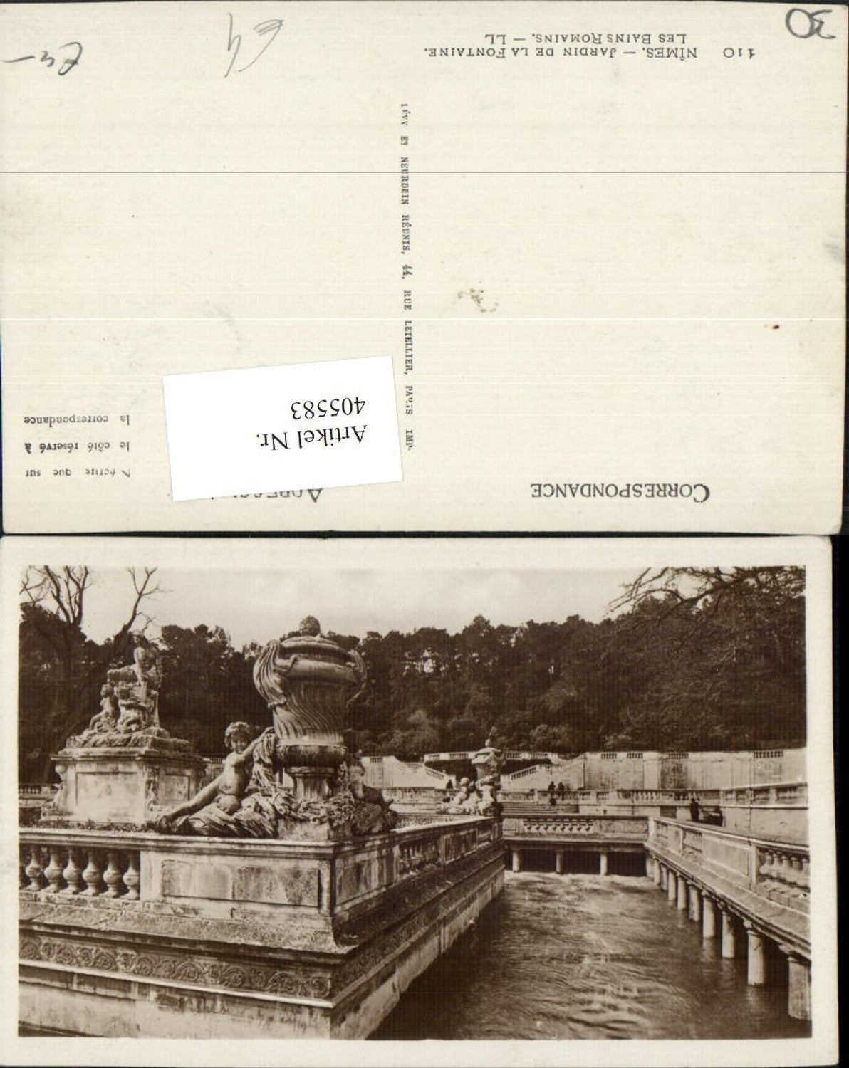 405583,Languedoc-Roussillon Gard Nimes Jardin de la Fontaine Bains Romains Becken
