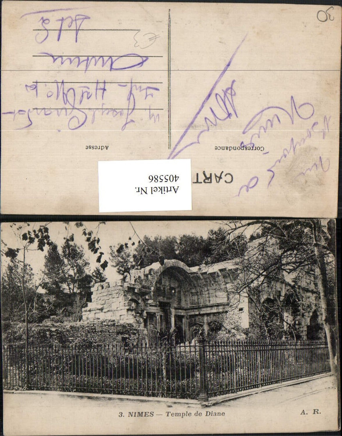 405586,Languedoc-Roussillon Gard Nimes Temple de Diane Tempel Ruine