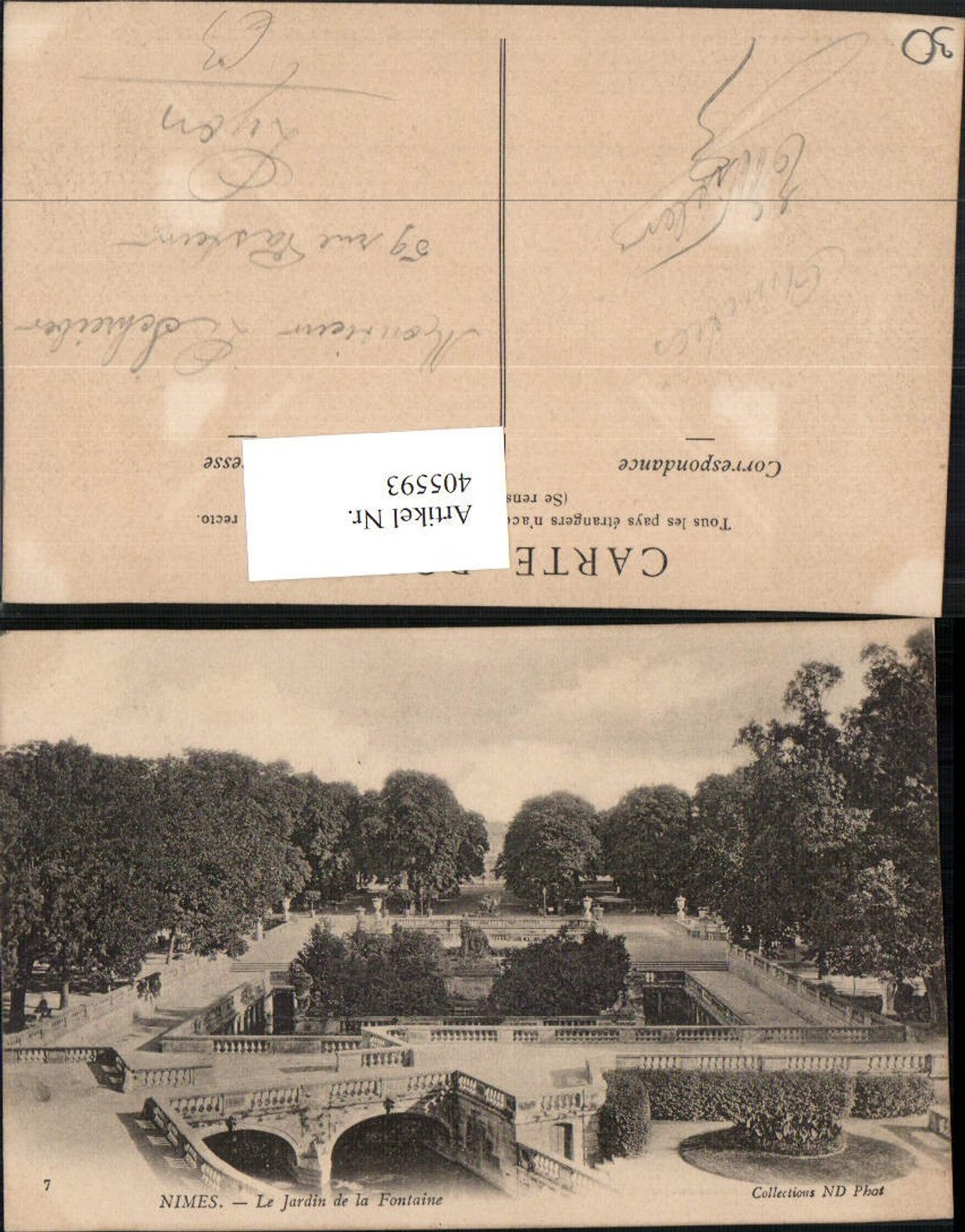 405593,Languedoc-Roussillon Gard Nimes Le Jardin de la Fontaine Park Brücke