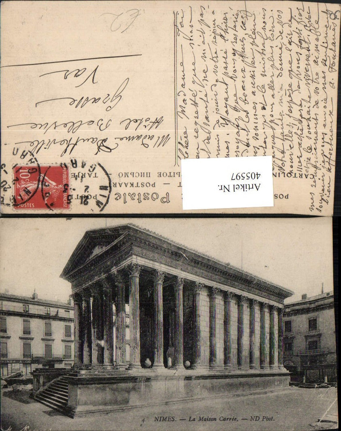 405597,Languedoc-Roussillon Gard Nimes La Maison Carree Tempel Säulen