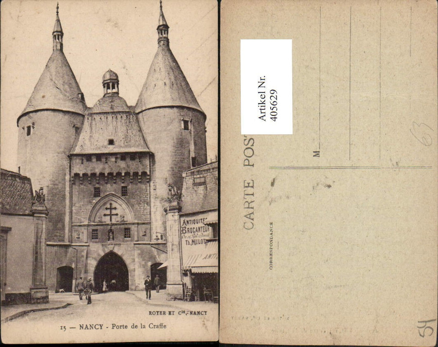 405629,Lothringen Meurthe-et-Moselle Nancy Porte de la Craffe Portal Tor Türme