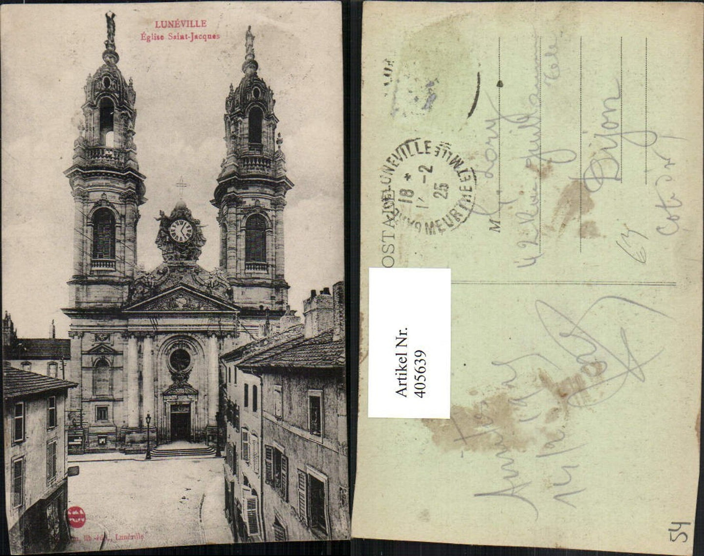 405639,Lothringen Meurthe-et-Moselle Luneville Eglise Saint-Jacques Kirche