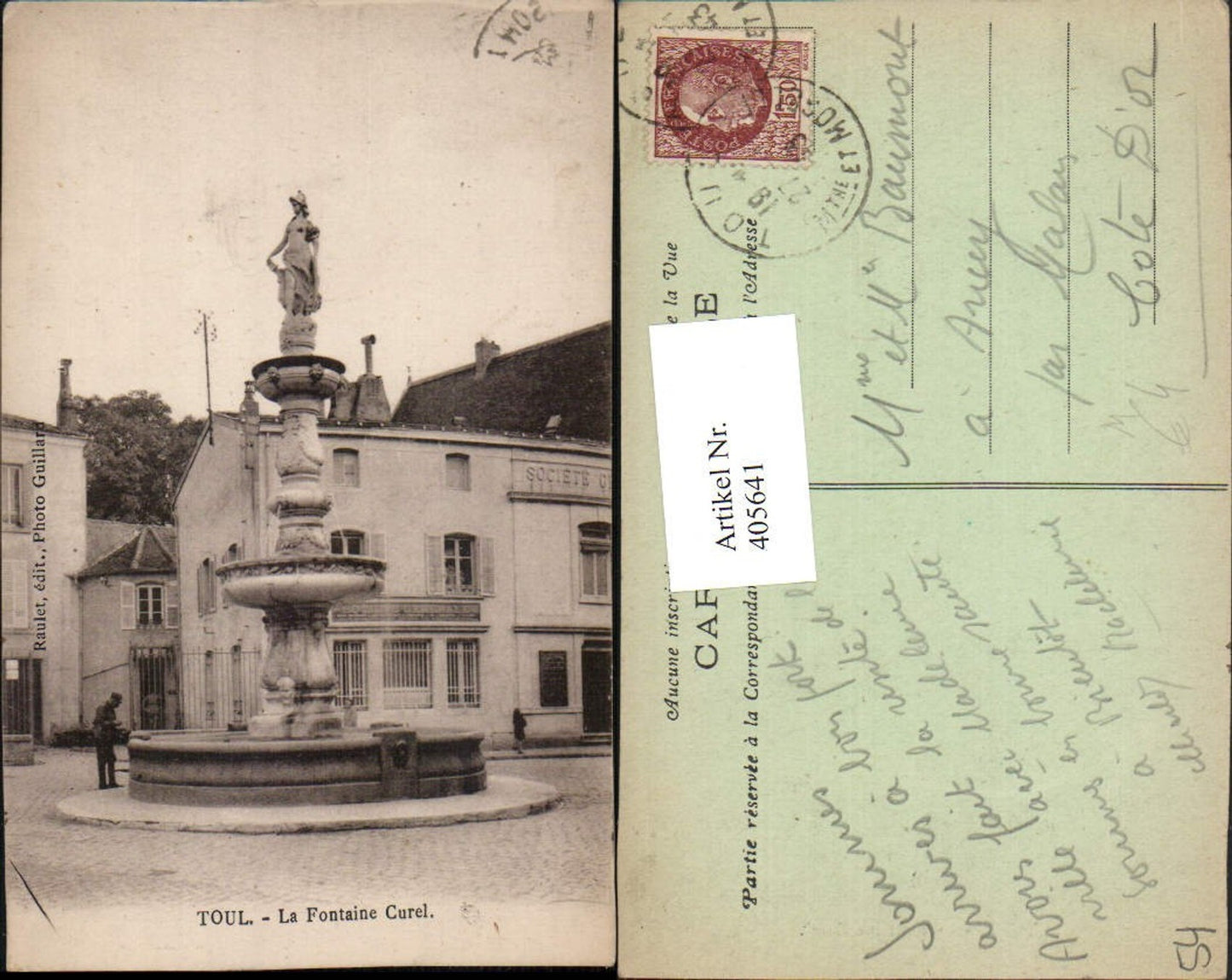 405641,Lothringen Meurthe-et-Moselle Toul La Fontaine Curel Brunnen