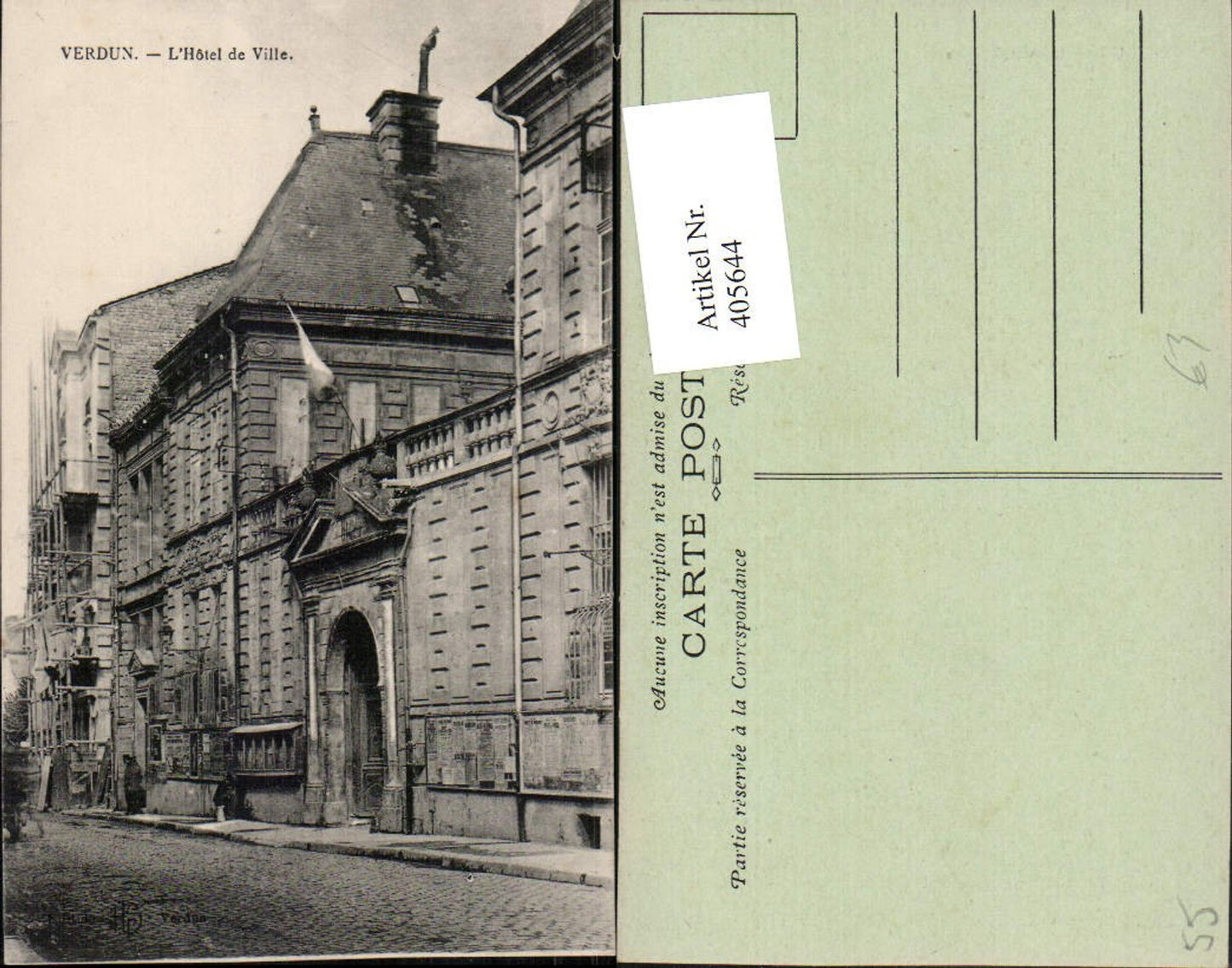 405644,Lothringen Meuse Verdun L'Hotel de Ville Rathaus