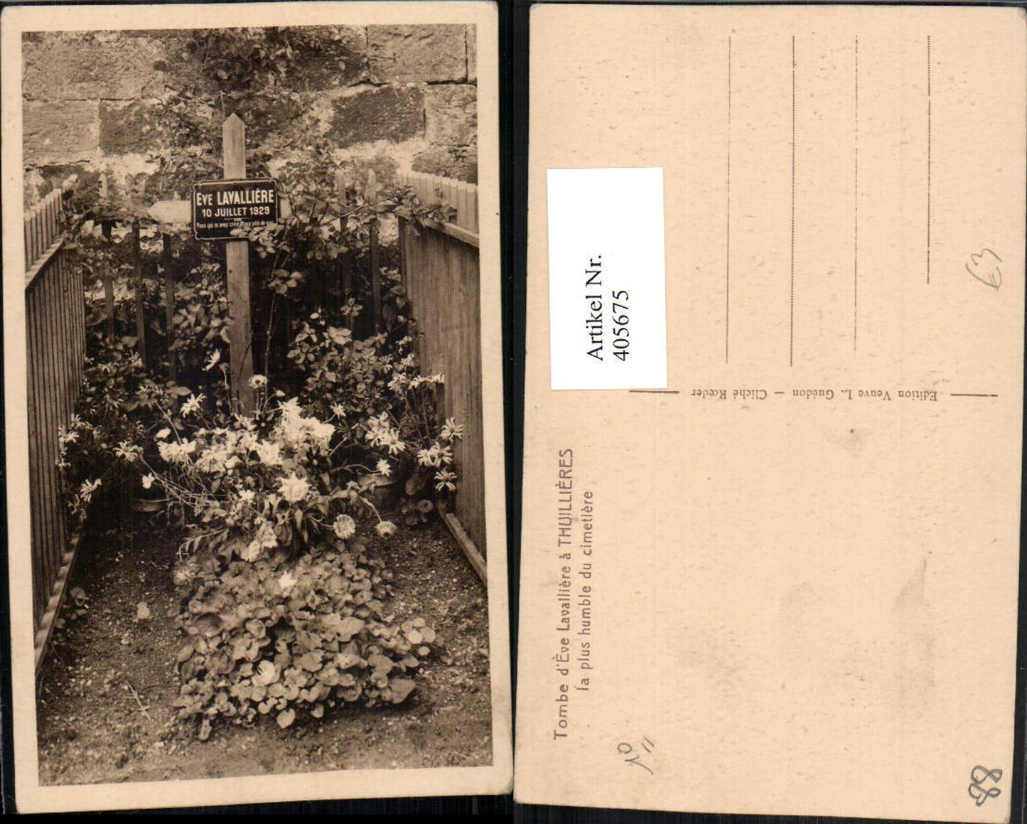 405675,Lothringen Thuillieres Tombe Eve Lavalliere Grab Grabmal