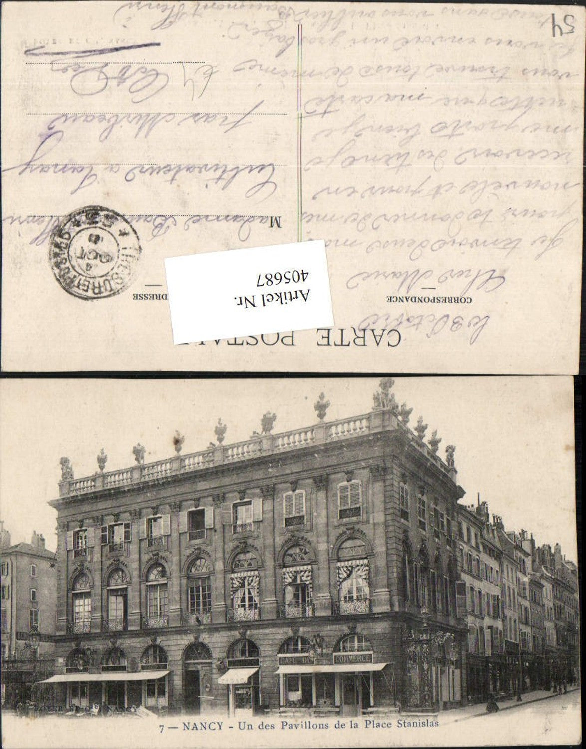 405687,Lothringen Meurthe-et-Moselle Nancy Un des Pavillons de la Place Stanislas