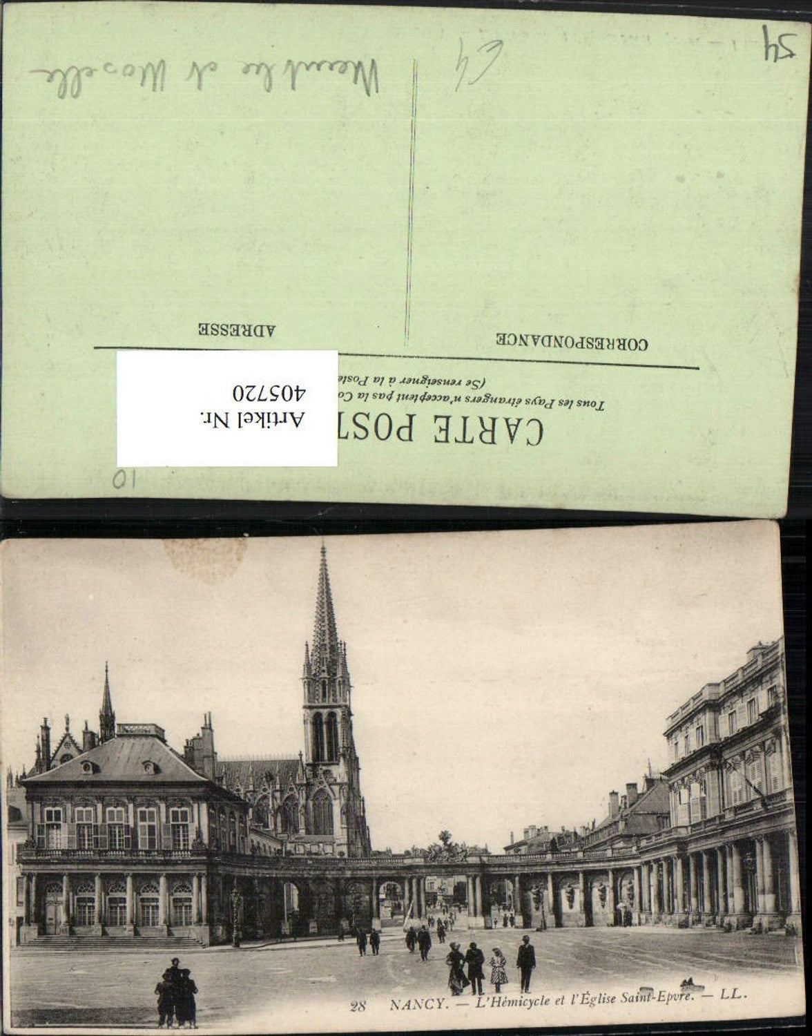 405720,Lothringen Meurthe-et-Moselle Nancy L'Hemicycle et l'Eglise Saint-Epvre Kirche
